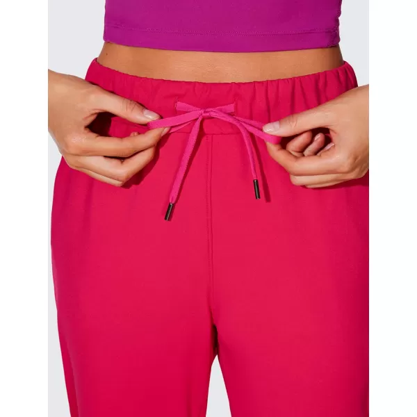 CRZ YOGA 4Way Stretch Workout Joggers for Women 28quot  Casual Travel Pants Lounge Athletic Joggers with PocketsViva Magenta