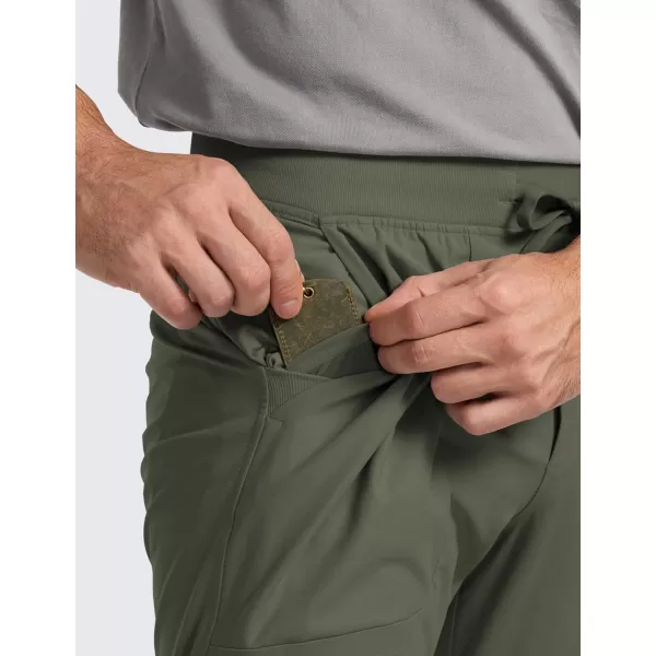 CRZ YOGA All Day Comfy Golf Joggers Pants for Men 30 Quick Dry Lightweight Stretch Work Casual Joggers with PocketsLight Army Green
