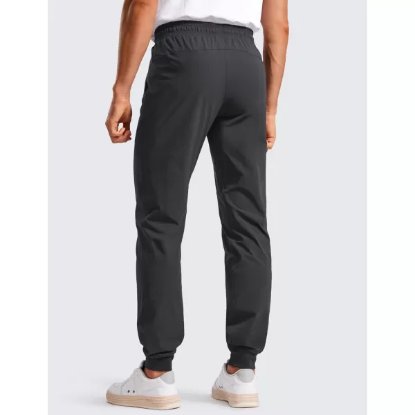 CRZ YOGA Athletic Joggers for Men 31quot Lightweight Water Resistant Outdoor Workout Pants with Zip PocketsInk Gray