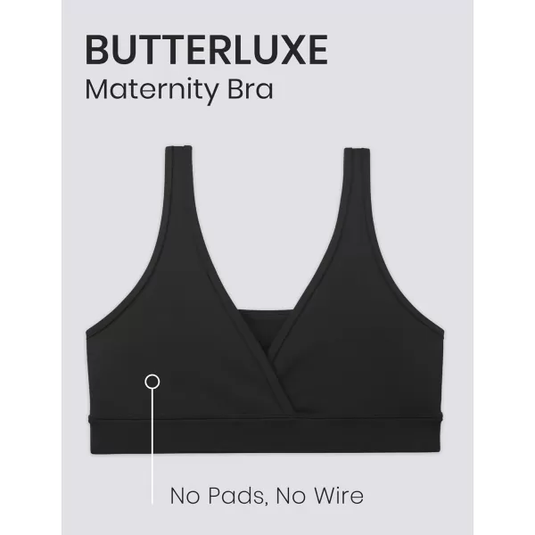 CRZ YOGA Butterluxe Maternity Nursing Bras for Women Crossover Wireless Sleep Breastfeeding Lounge Pregnancy Bra ComfortableBlack