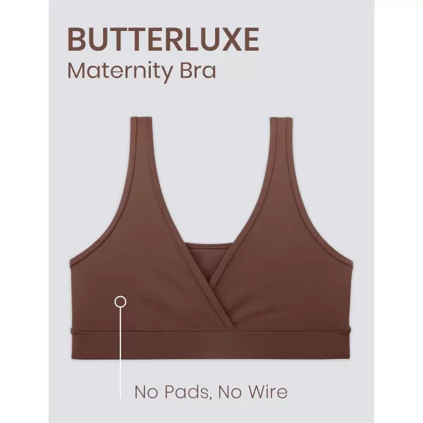 CRZ YOGA Butterluxe Maternity Nursing Bras for Women Crossover Wireless Sleep Breastfeeding Lounge Pregnancy Bra ComfortableCoffee Brown