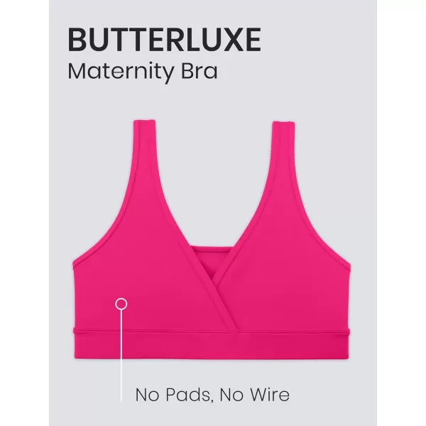 CRZ YOGA Butterluxe Maternity Nursing Bras for Women Crossover Wireless Sleep Breastfeeding Lounge Pregnancy Bra ComfortableGranita Pink