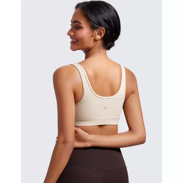 CRZ YOGA Butterluxe Maternity Nursing Bras for Women Crossover Wireless Sleep Breastfeeding Lounge Pregnancy Bra ComfortableMojave Tan