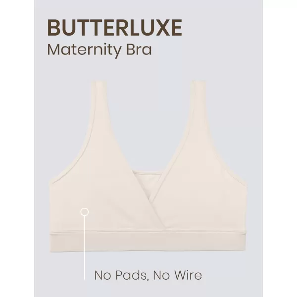 CRZ YOGA Butterluxe Maternity Nursing Bras for Women Crossover Wireless Sleep Breastfeeding Lounge Pregnancy Bra ComfortableMojave Tan