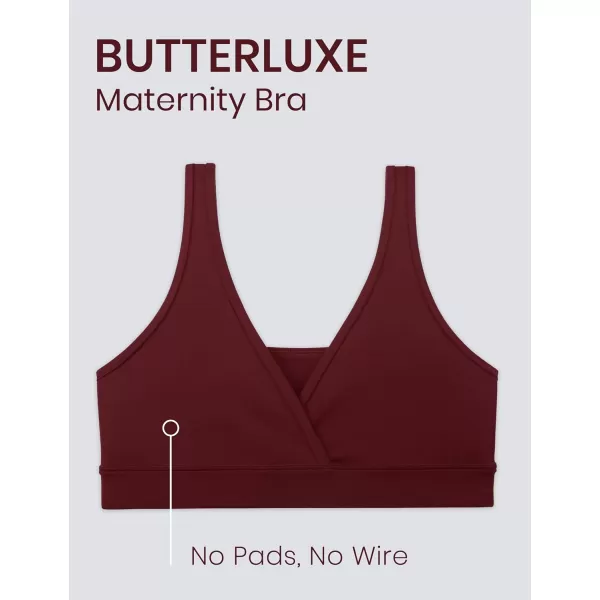 CRZ YOGA Butterluxe Maternity Nursing Bras for Women Crossover Wireless Sleep Breastfeeding Lounge Pregnancy Bra ComfortableRed Merlot