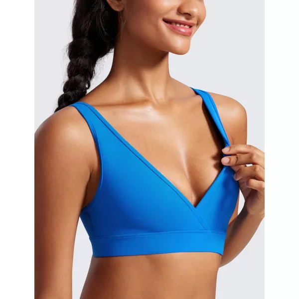 CRZ YOGA Butterluxe Maternity Nursing Bras for Women Crossover Wireless Sleep Breastfeeding Lounge Pregnancy Bra ComfortableSparkle Blue