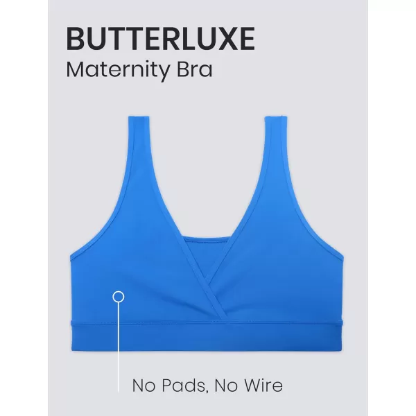 CRZ YOGA Butterluxe Maternity Nursing Bras for Women Crossover Wireless Sleep Breastfeeding Lounge Pregnancy Bra ComfortableSparkle Blue