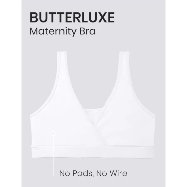CRZ YOGA Butterluxe Maternity Nursing Bras for Women Crossover Wireless Sleep Breastfeeding Lounge Pregnancy Bra ComfortableWhite
