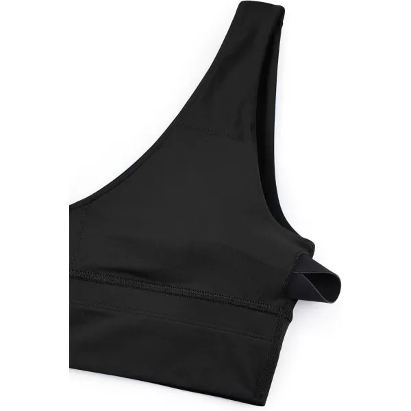 CRZ YOGA Butterluxe Womens VNeck Longline Sports Bra  U Back Wireless Yoga Bra Low Impact Padded Crop TopBlack