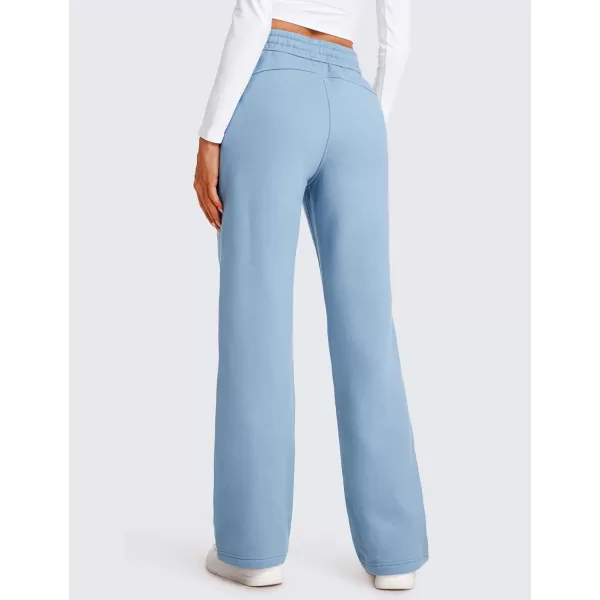 CRZ YOGA Cotton Fleece Lined Sweatpants Women 30quot Straight Leg Casual Lounge Sweat Pants for WomenCambric Blue