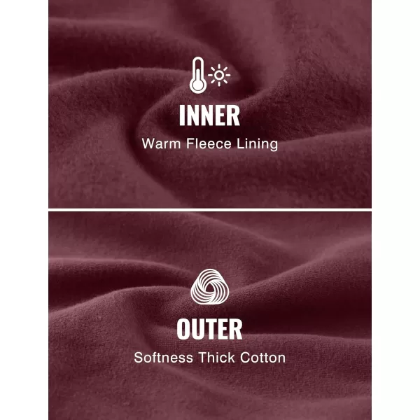 CRZ YOGA Cotton Fleece Lined Sweatpants Women 30quot Straight Leg Casual Lounge Sweat Pants for WomenDark Red