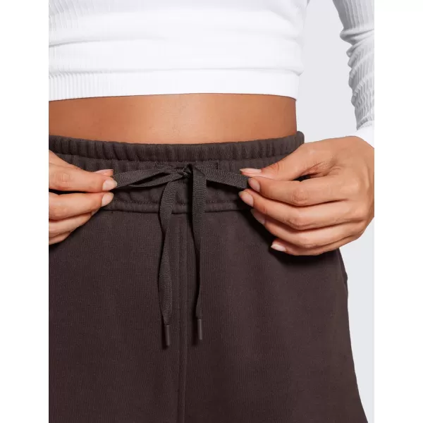 CRZ YOGA Cotton Fleece Lined Sweatpants Women 30quot Straight Leg Casual Lounge Sweat Pants for WomenHot Fudge Brown