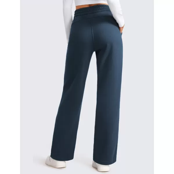 CRZ YOGA Cotton Fleece Lined Sweatpants Women 30quot Straight Leg Casual Lounge Sweat Pants for WomenInk Blue