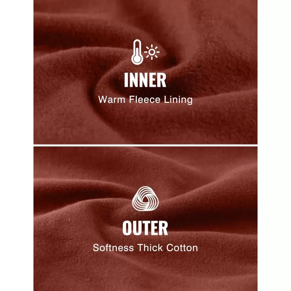 CRZ YOGA Cotton Fleece Lined Sweatpants Women 30quot Straight Leg Casual Lounge Sweat Pants for WomenJujube Brown
