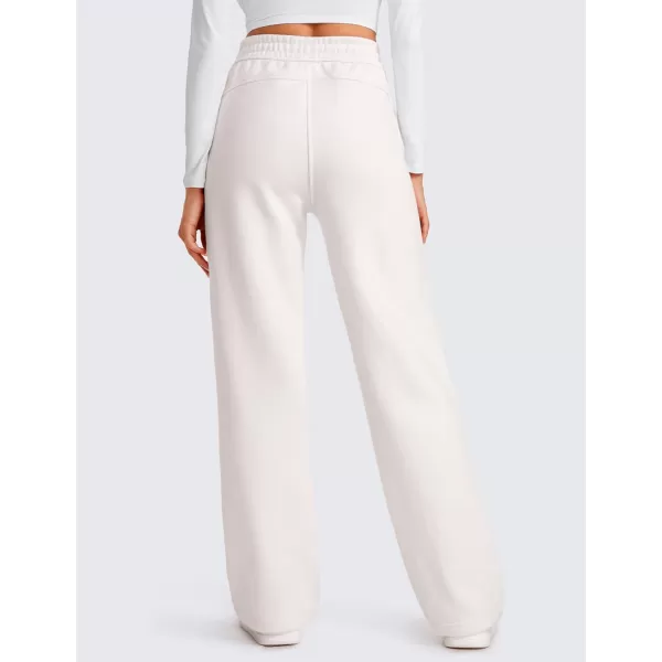 CRZ YOGA Cotton Fleece Lined Sweatpants Women 30quot Straight Leg Casual Lounge Sweat Pants for WomenMilky White Bone