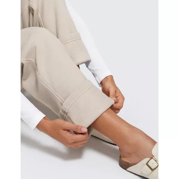 CRZ YOGA Cotton Fleece Lined Sweatpants Women 30quot Straight Leg Casual Lounge Sweat Pants for WomenMojave Tan