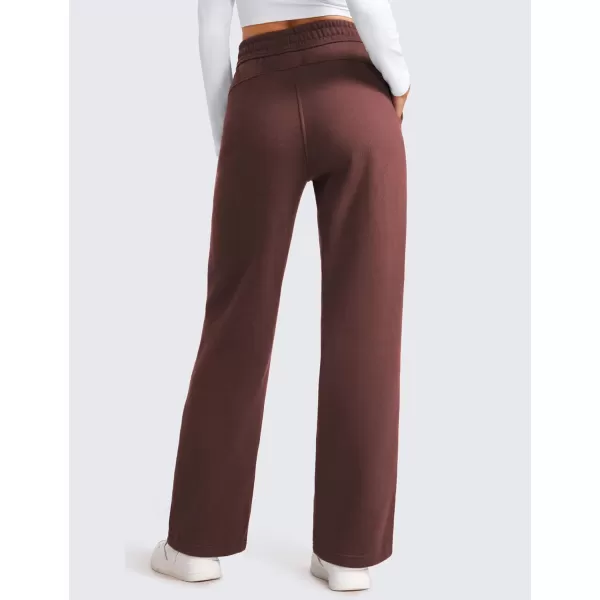 CRZ YOGA Cotton Fleece Lined Sweatpants Women 30quot Straight Leg Casual Lounge Sweat Pants for WomenTaupe