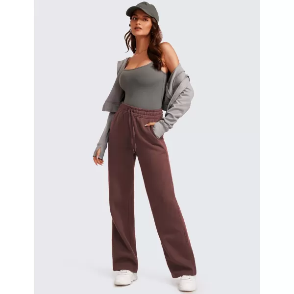 CRZ YOGA Cotton Fleece Lined Sweatpants Women 30quot Straight Leg Casual Lounge Sweat Pants for WomenTaupe
