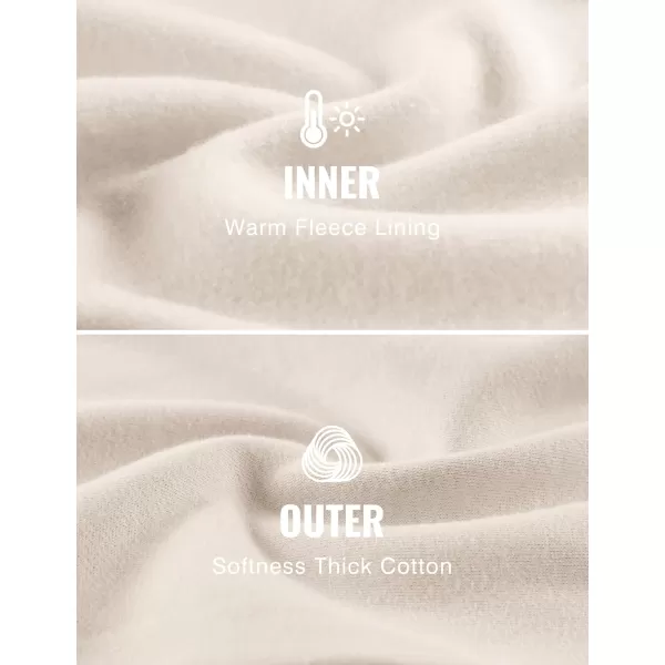 CRZ YOGA Cotton Fleece Lined Sweatpants Women 30quot Straight Leg Casual Lounge Sweat Pants for WomenWhite Apricot