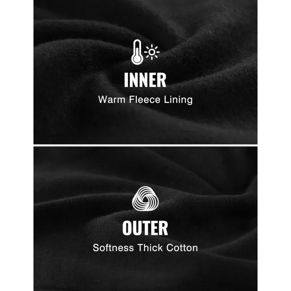 CRZ YOGA Cotton Fleece Sweatpants for Men 32quot Loosed Fit Lounge Casual Elastic Bottom Sweat Pants with Zipper PocketsBlack