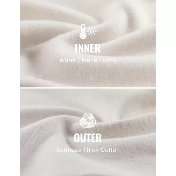 CRZ YOGA Cotton Fleece Sweatpants for Men 32quot Loosed Fit Lounge Casual Elastic Bottom Sweat Pants with Zipper PocketsMilky White Bone