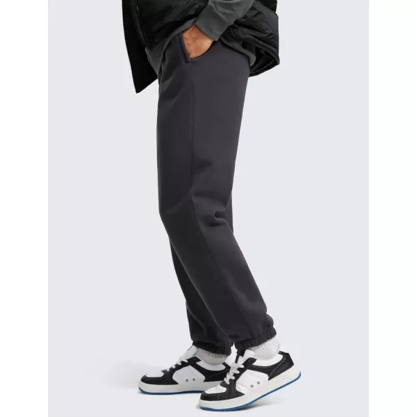 CRZ YOGA Cotton Fleece Sweatpants for Men 32quot Loosed Fit Lounge Casual Elastic Bottom Sweat Pants with Zipper PocketsMysterious Grey