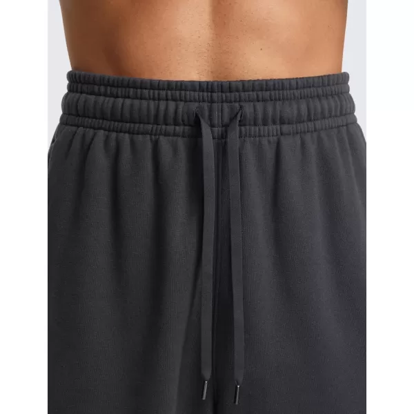 CRZ YOGA Cotton Fleece Sweatpants for Men 32quot Loosed Fit Lounge Casual Elastic Bottom Sweat Pants with Zipper PocketsMysterious Grey