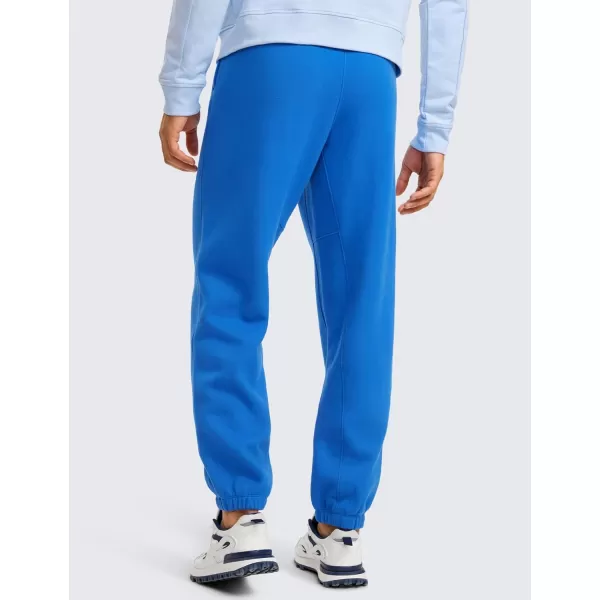 CRZ YOGA Cotton Fleece Sweatpants for Men 32quot Loosed Fit Lounge Casual Elastic Bottom Sweat Pants with Zipper PocketsSparkle Blue