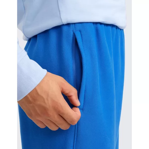 CRZ YOGA Cotton Fleece Sweatpants for Men 32quot Loosed Fit Lounge Casual Elastic Bottom Sweat Pants with Zipper PocketsSparkle Blue
