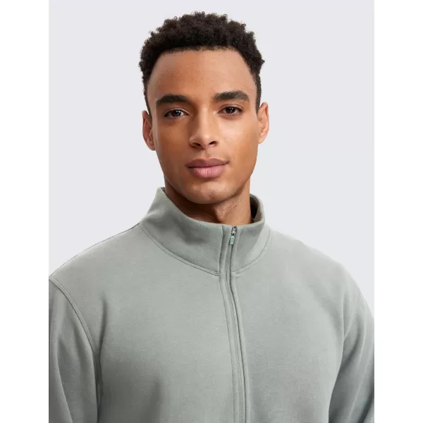 CRZ YOGA Fleece Lined Half Zip Sweatshirts for Men Mock Neck Pullover Sweatshirt Casual Workout Daily SweatersSterling
