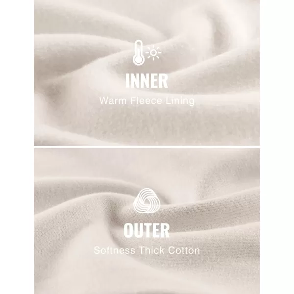 CRZ YOGA Fleece Lined Half Zip Sweatshirts for Men Mock Neck Pullover Sweatshirt Casual Workout Daily SweatersWhite Apricot