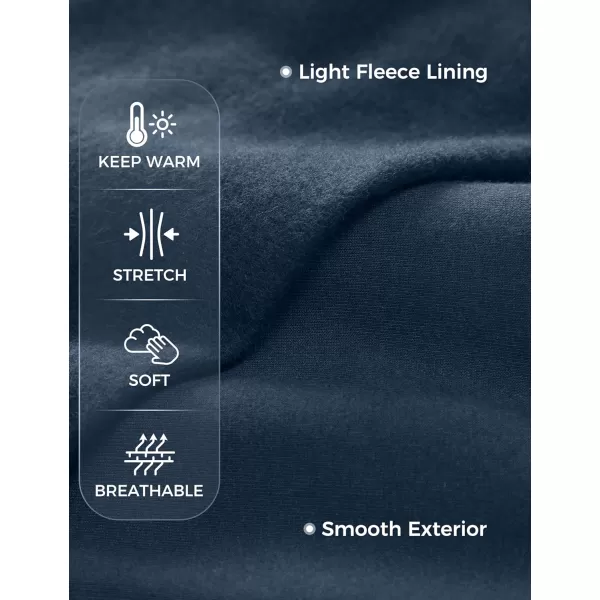 CRZ YOGA Fleece Sweatpants Women Cotton Joggers High Waisted Lounge Casual Travel Elastic Bottom Pants with PocketsInk Blue