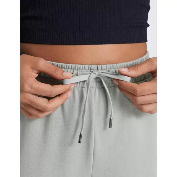 CRZ YOGA Fleece Sweatpants Women Cotton Joggers High Waisted Lounge Casual Travel Elastic Bottom Pants with PocketsSterling