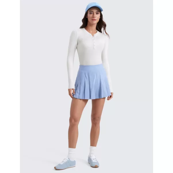 CRZ YOGA Long Sleeve Henley Shirts for Women Soft Casual Tight Tops Stretchy Knit Layering Basic Fitted Fall ShirtMilky White Bone