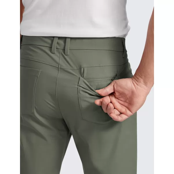 CRZ YOGA Mens All Day Comfy Golf Pants with 5Pocket  30quot32quot34 Quick Dry Lightweight Casual Work Stretch PantsLight Army Green
