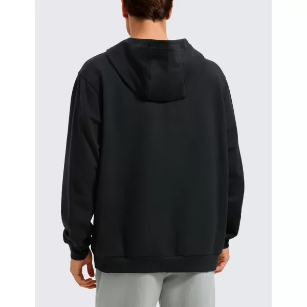 CRZ YOGA Mens Fleece Hoodies Basic Casual Hooded Sweatshirts Long Sleeve Pullover Workout Hoodie Tops with PocketBlack