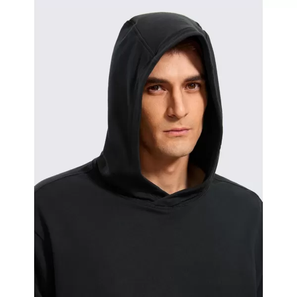 CRZ YOGA Mens Fleece Hoodies Basic Casual Hooded Sweatshirts Long Sleeve Pullover Workout Hoodie Tops with PocketBlack