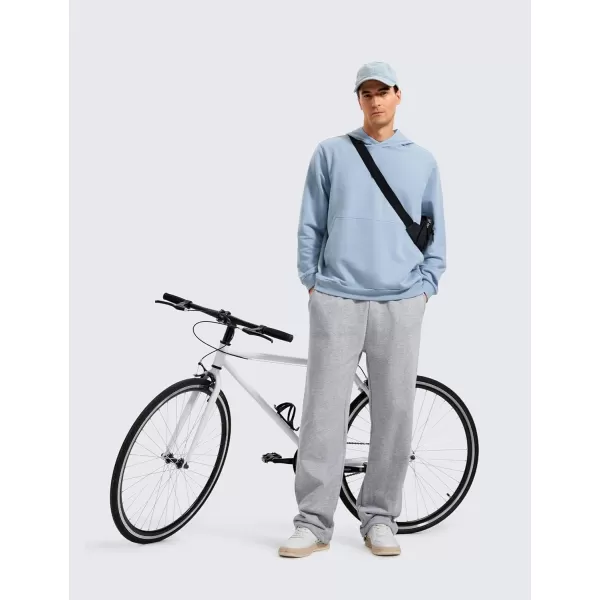 CRZ YOGA Mens Fleece Hoodies Basic Casual Hooded Sweatshirts Long Sleeve Pullover Workout Hoodie Tops with PocketCambric Blue
