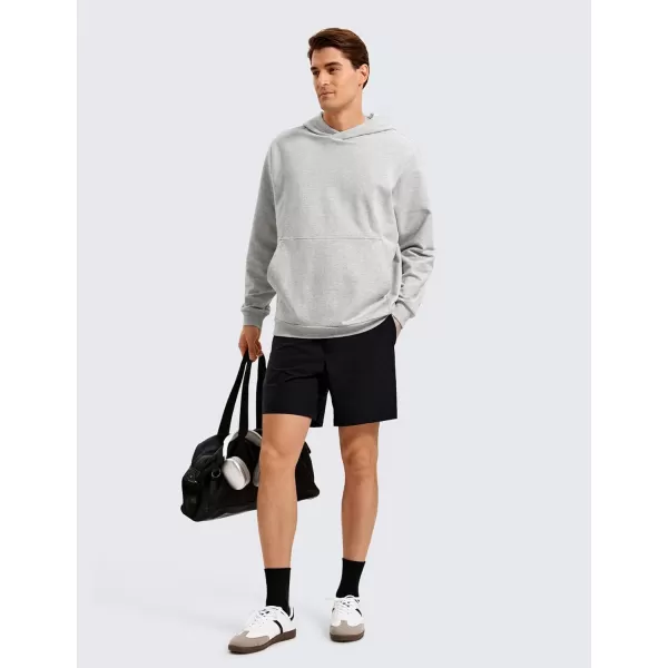 CRZ YOGA Mens Fleece Hoodies Basic Casual Hooded Sweatshirts Long Sleeve Pullover Workout Hoodie Tops with PocketDove Grey Heather