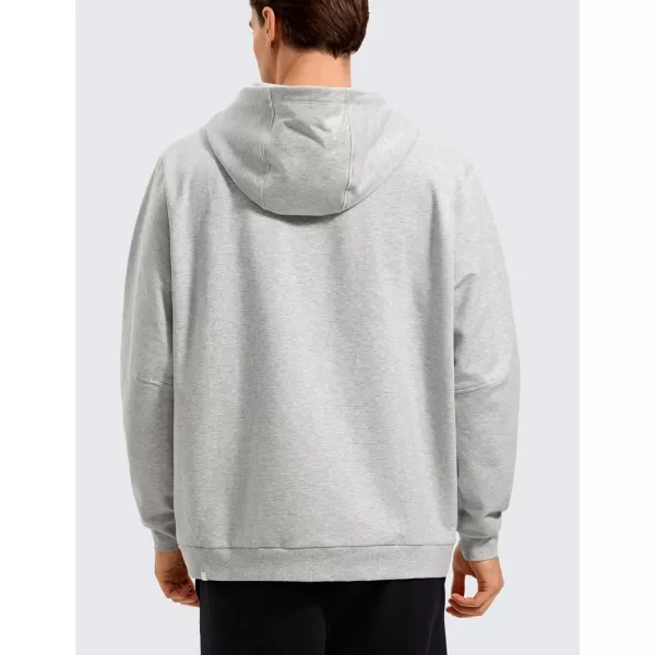 CRZ YOGA Mens Fleece Hoodies Basic Casual Hooded Sweatshirts Long Sleeve Pullover Workout Hoodie Tops with PocketDove Grey Heather
