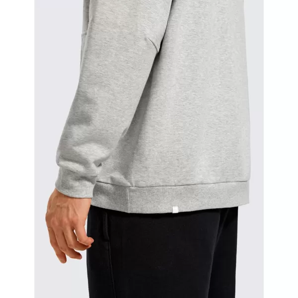 CRZ YOGA Mens Fleece Hoodies Basic Casual Hooded Sweatshirts Long Sleeve Pullover Workout Hoodie Tops with PocketDove Grey Heather
