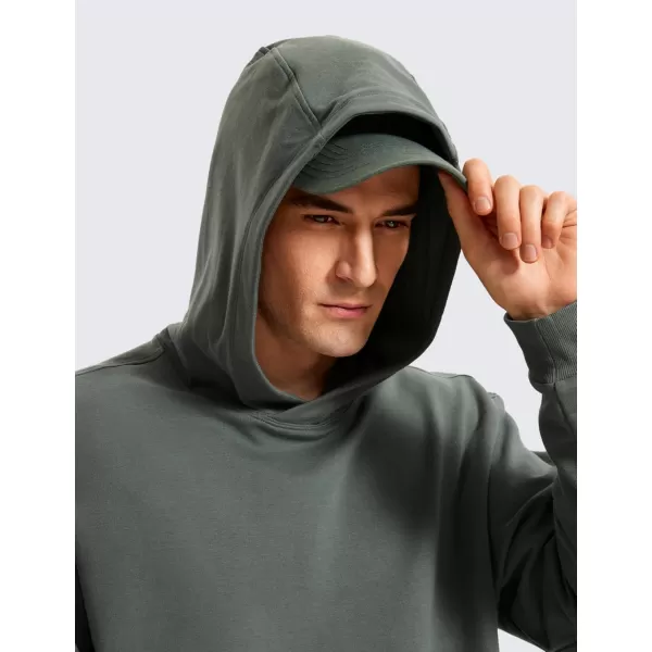 CRZ YOGA Mens Fleece Hoodies Basic Casual Hooded Sweatshirts Long Sleeve Pullover Workout Hoodie Tops with PocketGrey Sage