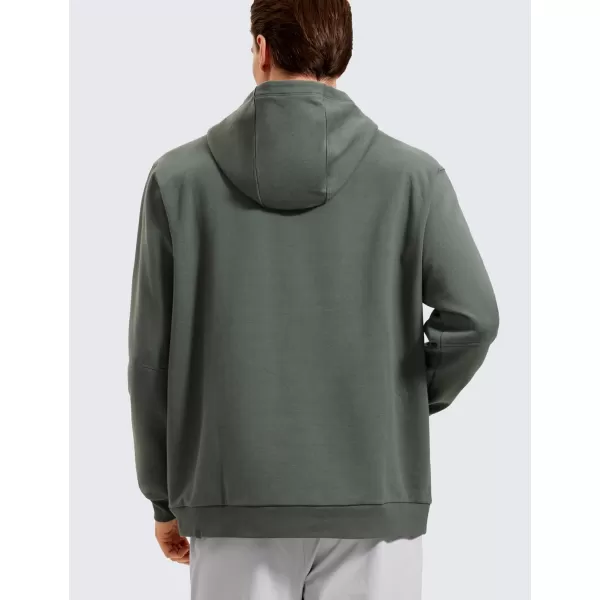 CRZ YOGA Mens Fleece Hoodies Basic Casual Hooded Sweatshirts Long Sleeve Pullover Workout Hoodie Tops with PocketGrey Sage