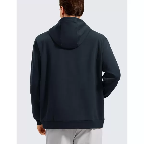 CRZ YOGA Mens Fleece Hoodies Basic Casual Hooded Sweatshirts Long Sleeve Pullover Workout Hoodie Tops with PocketTrue Navy