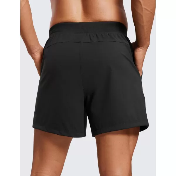 CRZ YOGA Mens FourWay Stretch Workout Shorts  5quot Soft Durable Casual Athletic Shorts with Pocket Gym Running HikingBlack