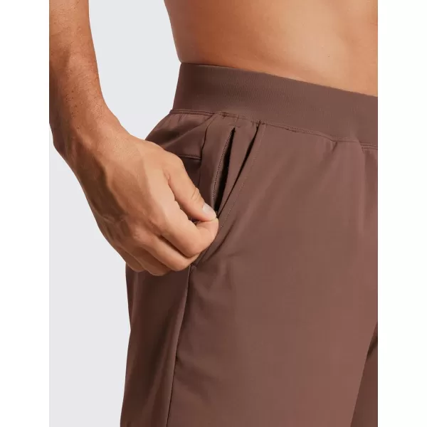 CRZ YOGA Mens FourWay Stretch Workout Shorts  5quot Soft Durable Casual Athletic Shorts with Pocket Gym Running HikingCoffee Brown