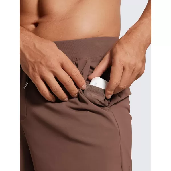 CRZ YOGA Mens FourWay Stretch Workout Shorts  5quot Soft Durable Casual Athletic Shorts with Pocket Gym Running HikingCoffee Brown