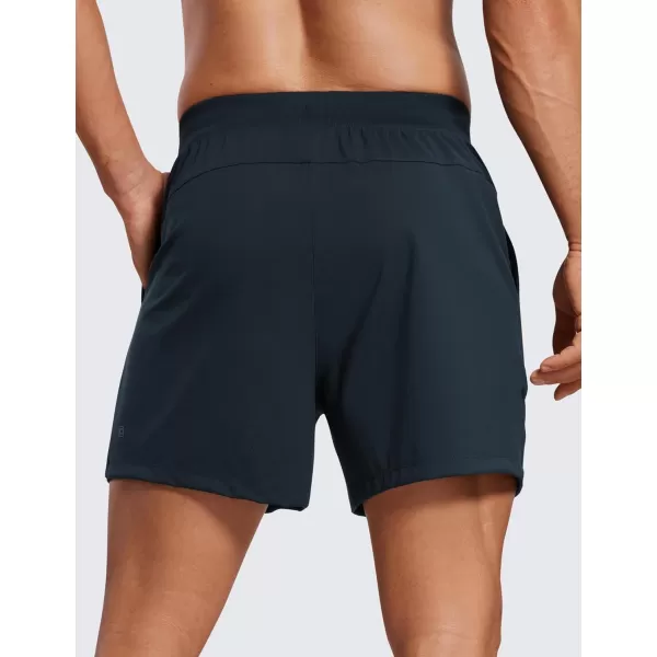 CRZ YOGA Mens FourWay Stretch Workout Shorts  5quot Soft Durable Casual Athletic Shorts with Pocket Gym Running HikingTrue Navy