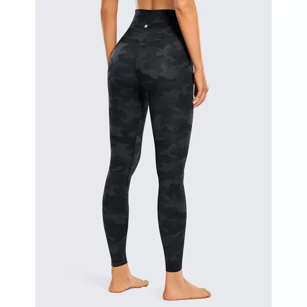 CRZ YOGA Womens Brushed Naked Feeling Workout Leggings 28quot High Waisted Gym Compression Tummy Control Yoga PantsDark Grey Camouflage