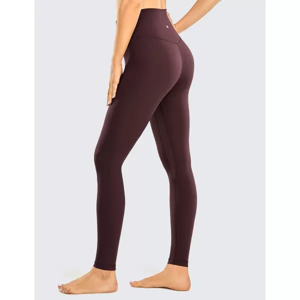 CRZ YOGA Womens Brushed Naked Feeling Workout Leggings 28quot High Waisted Gym Compression Tummy Control Yoga PantsDark Russet